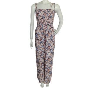 new 1.STATE Jumpsuit, S, Pink Floral, Smocked, Spaghetti strap,